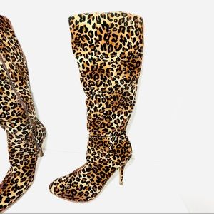Cato Leopard Animal Print Knee High Boots